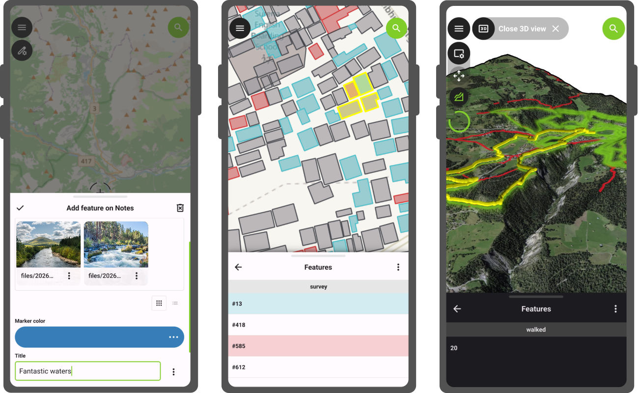 TODO: QField app screenshot on mobile